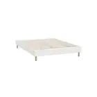 Oikiture Bed Frame Double Size Bed Base White Boucle