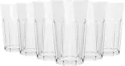 Argon Tableware Reusable Plastic Glasses - 400ml - Pack of 6 - Highball Glasses - Clear Cocktail Champagne Fizz Cola Tumbler Drinking Cups for Garden, Parties, Weddings, BBQ and Picnic