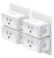 Kasa Smart Plug HS103P4, Home Wi-Fi Outlet Works Indoor 4-Pack