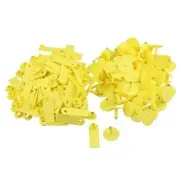 100x Cattle Ear Tags 5x2cm Set Mini Yellow Blank Pig Goat Livestock Label