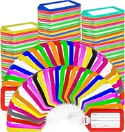 [MotBach] 40 pcs Luggage Tags, Multicolor Suitcase ID Labels Bag Name Tag Travel Baggage Identifiers Suitcase ID Tags,10 Colors