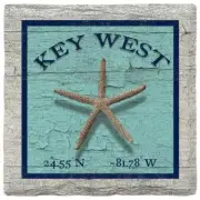 Key West Starfish Blue Coaster Set SOU18
