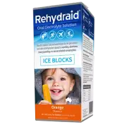 Rehydraid Ice Blocks 16 x 62.5mL - Orange Flavour Relief Dehydration