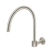 Round Brass High Rise Swivel Spout - PVD Brushed Nickel