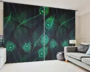 Green And Blue Spirit 3D Curtain Blockout Photo Printing Curtains Drape Fabric
