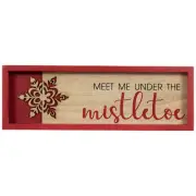 Northlight 11.75" Red Framed "Meet Me Under the Mistletoe" Christmas Wall Decor