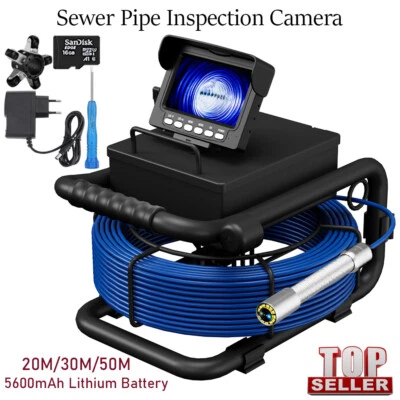 Sewer Camera 4.3" HD Drain Sewer Pipeline Endoscope Camera with 12PCS LED Light