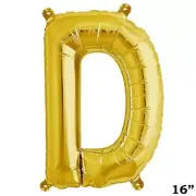 16" GOLD Letter D Mylar Foil Balloon 1 pc Party BackDrop Supply Decorations SALE