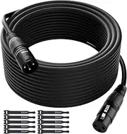 Elecan XLR Cable Microphone Cable 100 Feet, Heavy Duty Balanced XLR Speaker Cable (From 25-200FT) 3-Pin Shielded Male to Female Mic Cord,DMX Stage Lighting Patch Cable for Speaker Systems Mixer+10 Ties