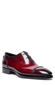 Santoni Pierce Cap Toe Oxford in Red at Nordstrom, Size 10