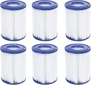 [WuYan] 6 Pack Swimming Pool Filter Compatible for Bestway Cartridge II, Replacement Hot Tubs Filter Compatible with Lay Z Spa Filter Pump