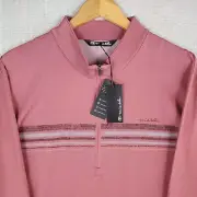TRAVIS MATHEW NEW $135 Size 2XL Mens 1/4 Zip Pullover Performance Golf Berry Red