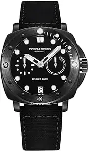 [RollsTimi] Pagani Design 1767 Men's Automatic Watch 41 mm Stainless Steel Case Sapphire Mirror Men's Watch with Automatic Winding Nylon Strap
