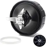 for Ninja Blender Blade Replacement Parts 7 Fins Compatible with Nutri Ninja Auto iQ BL450-30 BL642-30 BL482-30 BL682-30 SS401 with Silicone Rubber Gaskets Seal Ring Mixer Attachment, Updated