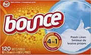 Bounce Fabric Softener Dryer Sheets, Fresh Linen, 120 Count(Pack of 3)