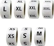 3500 PCS Clothing Size Stickers Labels 7/8" Round Self Adhesive Size Stickers for Clothing T Shirts Retail, 7 Sizes (XS, S, M, L, XL, XXL, XXXL)