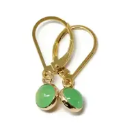 6mm Chrysoprase 14K Gold Filled Drop Lever-back Earrings
