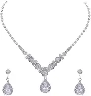 [Beavorty] 3Pcs Zircon Jewelry for Women Elegant Necklace Earrings for Weddings Proms Birthdays and Special Occasions
