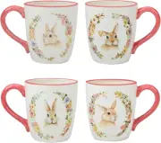 Easter Garden 20 Oz. Mugs, Set of 4 Assorted Designs, 4 Count (Pack of 1), Multi