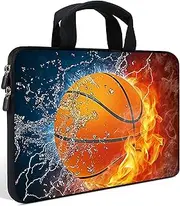 AMARY14 15 15.4 15.6 inch Laptop Handle Bag Computer Protect Case Pouch Holder Notebook Sleeve Neoprene Cover Soft Carrying Travel Case for Dell Lenovo Toshiba HP Chromebook (Hot Basketball)