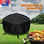 Patio Round Fire Pit Cover Outdoor Waterproof UV Protector Grill BBQ Cover-Black