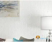 3D Textured Plain Grain Effect White Classis Waterfall Diatom Mud Wallpaper 9.5M