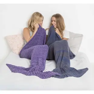 Arvo Home 歐美麻花編織美人魚毛毯 美人魚尾巴 人魚公主 沙發毯 針織毯 毛線毯 多功能保暖毯 裝飾 網美必備