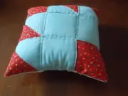 Vintage Quilted Pillow Hand Pieced Mint Pineapple Block Hand Quilted