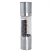 Stainless Steel Salt And Pepper Shaker 2 In 1 Grinder Manual Mill Adjustable