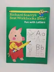 Vtg New Uncolored 1986 Richard Scarry’s Best Workbooks Ever! Fun with Letters