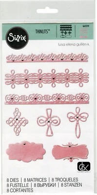 Crosses & Borders Sizzix Thinlits Thin Metal Die Set Cruzes & Bordes 663219 NEW!