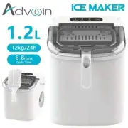 Portable Ice Maker Machine Self-Cleaning Ice Cube Tray 12kg Bar Countertop White