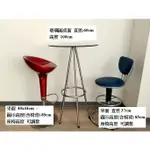 【2手商品.限定買家自取】玻璃圓桌*1個#椅子*2張紅色.寶藍色#可議價 可分開購買