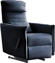 HelloMosma Manual Recliner Chair Modern Armchair Pushback Sofa Single Couch Charcoal Black