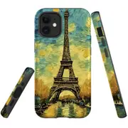 For iPhone 12 mini Tough Protective Cover, Eiffel Tower Painting