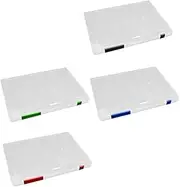 ARTIBETTER 4pcs Boxes File Storage Boxes Portable Document Organizers with Design Transparent Filing Holders for Office Home and School Use Neat and Organized Storage