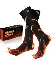 Heated Socks for Men Women, 7.4V 3000Mah Rechargeable 3 Heating Settings LARGE