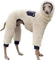 D DOGGY STAR Italian Greyhound Sweater Turtleneck Outfit Warm Fleece Onesie Clothes Whippet for Dog Coat (L,Navy Pkt)