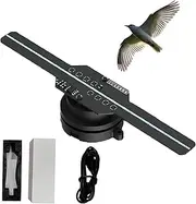 3D Hologram Fan, 14Cm/5.51in 128 Led Light Beads Holographic Video Advertising Projector Display, Mobile App Control, a Large Number of Materials, 0.28Mm Ultra-Dense Lamp Beads, for Home Use