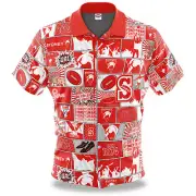Sydney Swans AFL Fanatic Button Up Shirt Polo Sizes S-5XL!