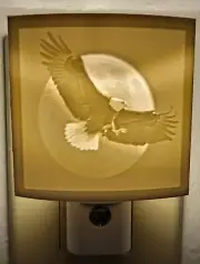 Bald Eagle crossing the Moon Lithophane night light *FREE SHIPPING* LOW PRICE!