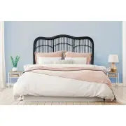 Moria Rattan Eco Friendly Bed Head Headboard King Size - Black - King