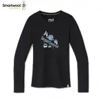 【SMARTWOOL】女MERINO SPORT 150 塗鴉長TEE/滑雪纜車 黑 羊毛衣 SW016515001