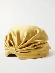 [Valentino Garavani] Valentino Garavani - Gathered Silk-satin Head Scarf - Yellow - One size One size Yellow