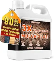 Teexpert Strong Mulch Glue Concentrate, 64OZ Messy Stop Mulch Glue for Landscaping, Mulch Glue for Garden, Fast-Dry Safe Rock Glue, Gravel Glue, Mulch Lock, Mulch Glue Binder & Gravel Stabilizer