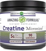Amazing Formulas Micronized Creatine Monohydrate Powder Supplement | 5000 mg Per Serving | Ideal Pre & Post Workout Supplement | Made in USA (1 LB, Unflavored)