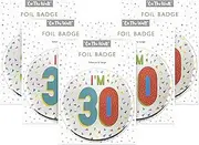 One The Wall Silver 30th Birthday Badge 8.5cm Foil Age 30 with Safety Pin for Party Outfit Accessories Durable Age Badge for Celebrating Milestone Events