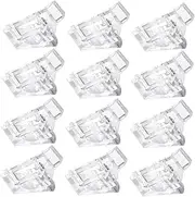 LALADEFIEE Practical Nail Extension Clamp 12pcs Nail Tip Fixing Clips Glue Ideal for Molding File Folder