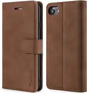 TOHULLE Case for iPhone 7 iPhone 8 iPhone SE 2020, Premium Leather Wallet Case with Card Holder Kickstand Magnetic Closure Flip Folio Case Cover Compatible with iPhone 7/8/SE 2020 - Brown