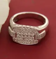 1.40Ct Round Cut Simulated Diamond Engagement Ring 925 Silver White Gold Plated
